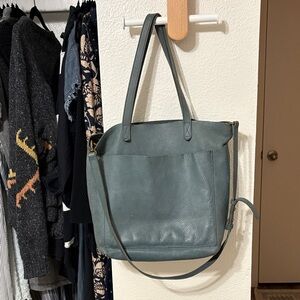 Madewell Slate Blue Leather Tote